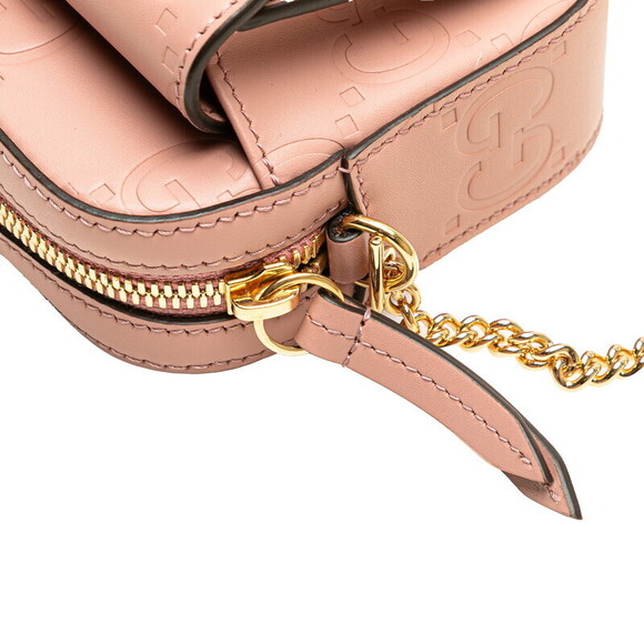 Gucci GG Chain Shoulder Bag Pink Leather - Picture 5 of 8